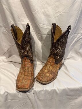 Men's Brown Exotic Leather Western Boots - Unbranded